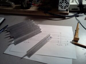 Angle brackets after the first day's work.